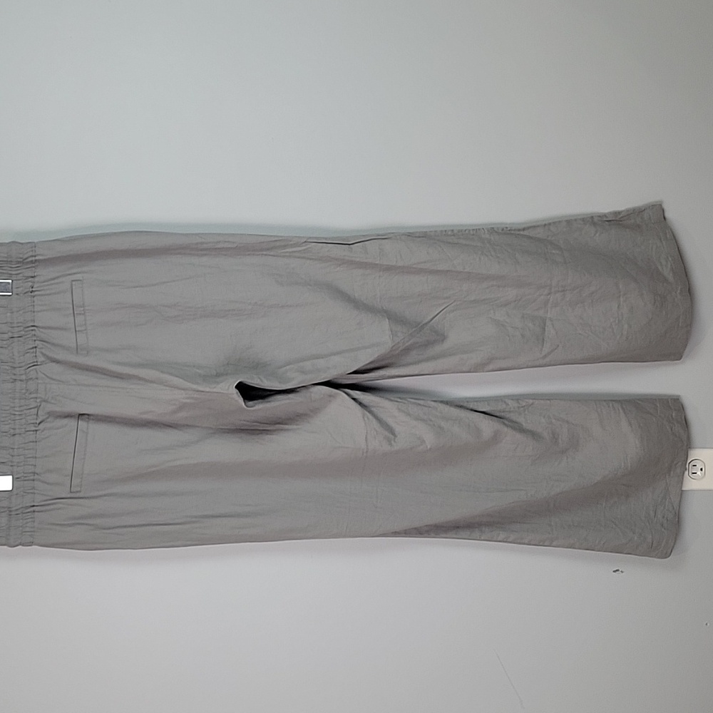 New York & Company gray linen straight leg pants with drawstring size Large - Picture 3 of 5